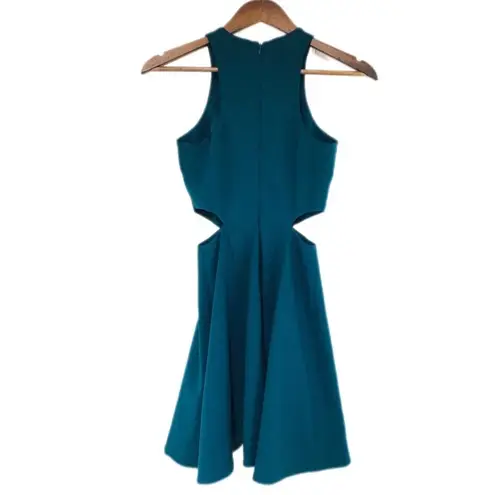 Elizabeth and James Emorie Cutout Halter Mini Dress Fit & Flare Teal Green Size 0