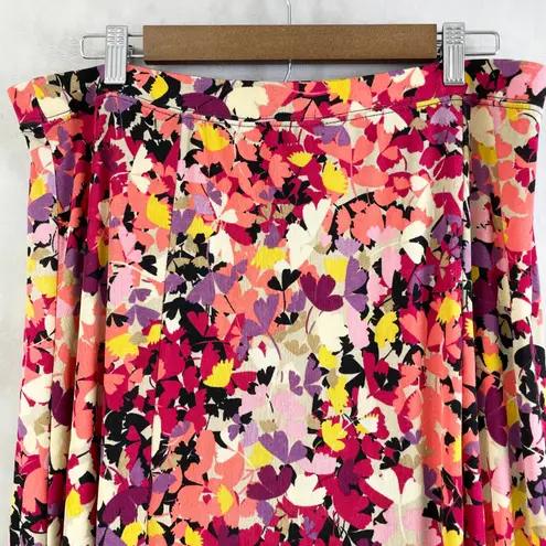 Jaclyn Smith Womens Floral Skirt L Bold Floral Stretchy Y2K Retro Garden Cottage