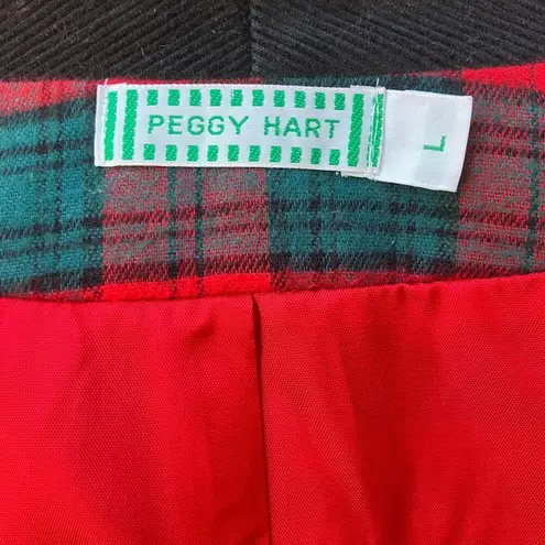 American Vintage VTG Peggy Hart Blazer Jacket Sz L Cropped Corduroy Plaid Red Green Holiday