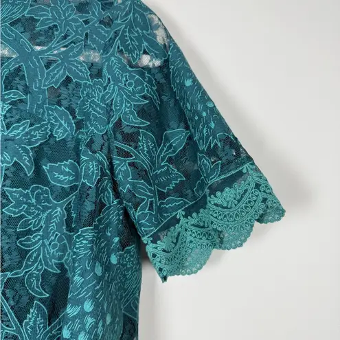 HD in Paris x ANTHROPOLOGIE: Meadows Lace Peacock Blouse -Size 2