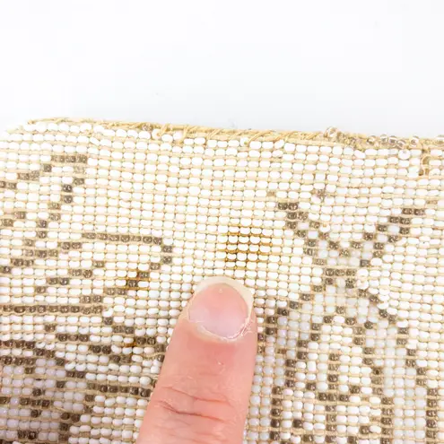 Vintage Handmade White Czechoslovakian Art Deco Beaded Clutch Women One Size
