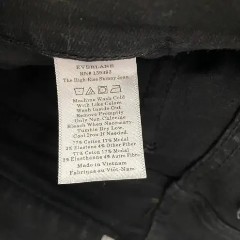 Everlane  The High-Rise Skinny Ankle Jeans in Black Denim‎ Size US 29
