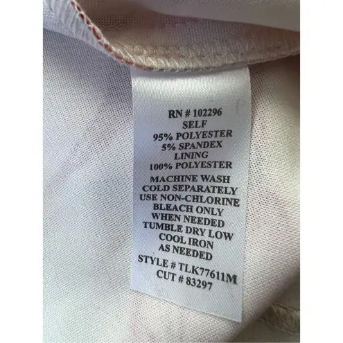 Connected Apparel Off White Taupe Red Floral Sleeveless Dress Size 4