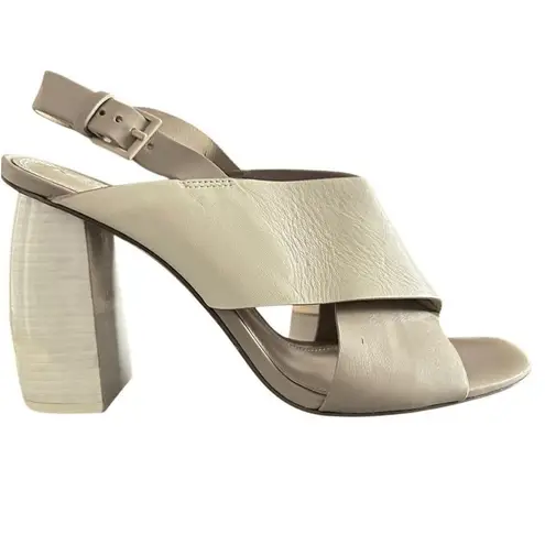 MERCEDES CASTILLO Slingback Sandals Ribbed Block Heel Two