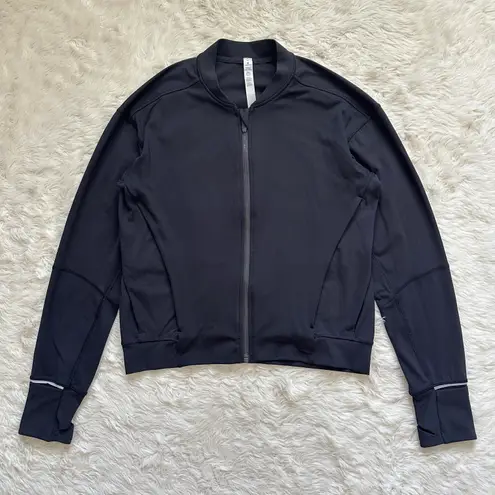 Lululemon Two Track Mind Jacket Bomber Full Zip Up W3CITS Athletic Black M