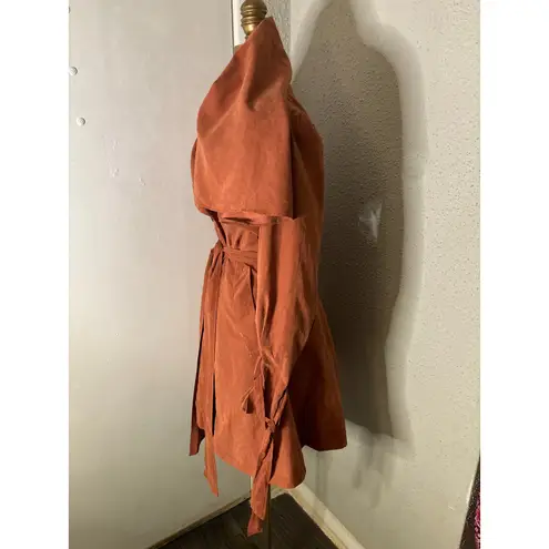 Brown Double Breasted Capelet Trench Coat S NEW Classic Retro Glam Preppy Retro