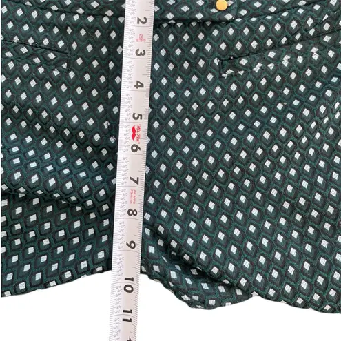 Anthropologie Cartonnier Charlie Geometric Crop Green Pant Size 6 Mod Indie 70s