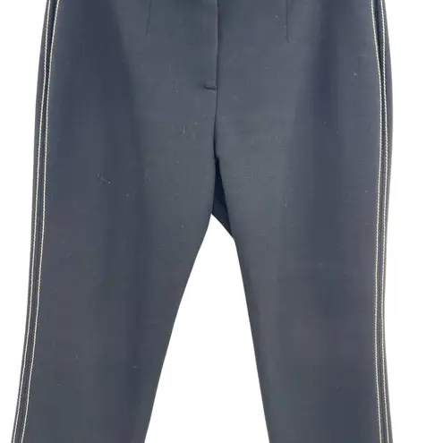 Boden Windsor Pants Trousers Ankle Embroidered Cotton Wool Blend Black Size US 8