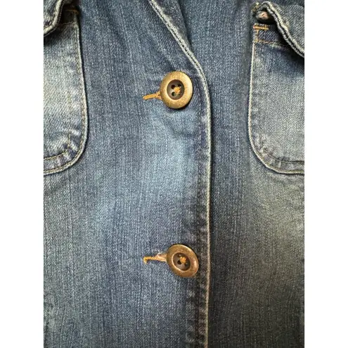 Coldwater Creek Denim blue blazer jacket 3 button closing by size Medium