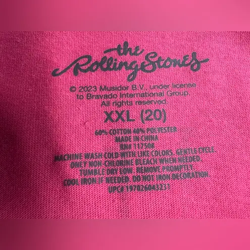 The Rolling Stones UK Tour 1971 Music Pink Casual Graphic T-Shirt,Womens|Sz:XXL