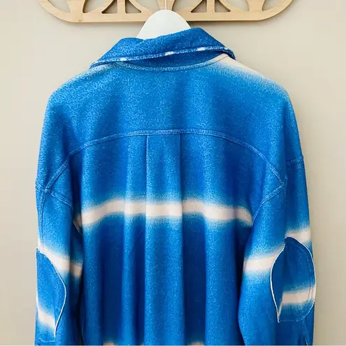 Free People  Ruby Fleece Shacket Blue Sz XS