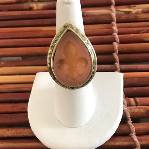Silpada  KR Collection Fleur De Lis Brass & Resin Ring Size 7