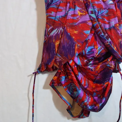 Bimei Beauty Form Colorful Abstract Swimsuit Mastectomy Size M Red Size M