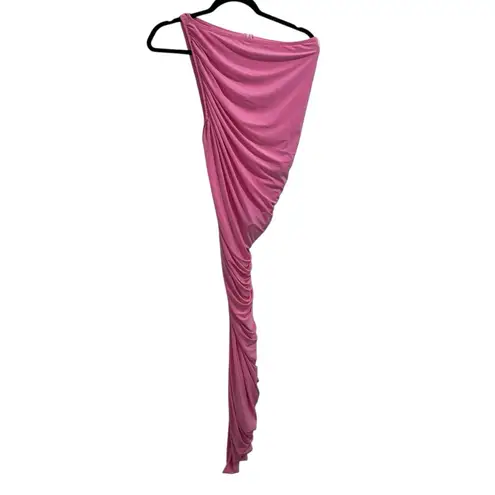 Norma Kamali NEW NWT Diana One Shoulder Dress To Knee In Candy Pink