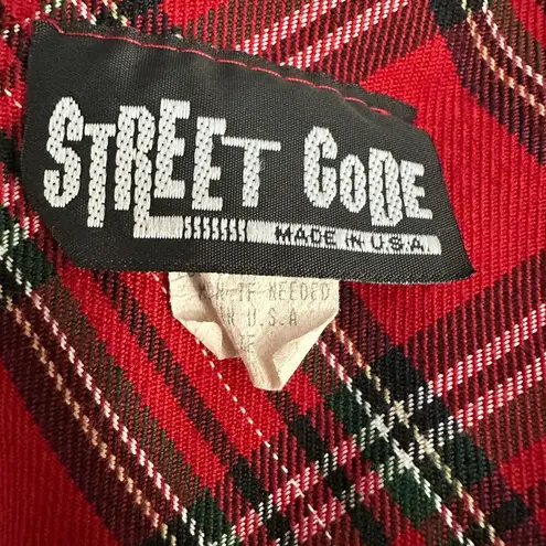 Street Code Vintage Micro Mini School Girl Red Plaid Skirt Size 7
