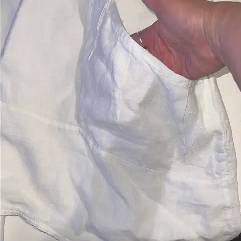 Vasna white lagon look made in Italy 100 % linen midi dress beach, vacation Size undefined