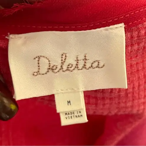 Deletta | Coral Long Sleeve Peplum Top Sz M