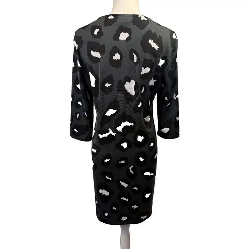Tracy Negoshian Leopard Animal Print Shift Dress Pockets Size Medium
