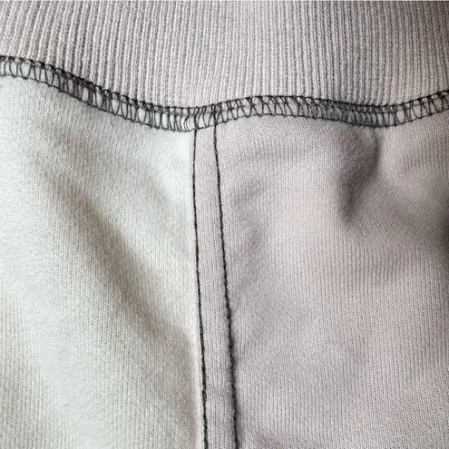 The Greii Cream Tan Gray Color Block Cropped Crewneck Sweatshirt Oversized Fit Size L