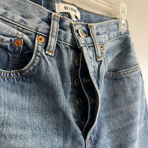 RE/DONE 70s Stove Pipe High Rise Jeans in Medium Vain Wash Size 24