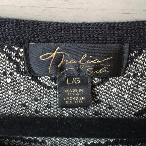 Thalia Sodi Black and gold sweater dress size large by Thalia