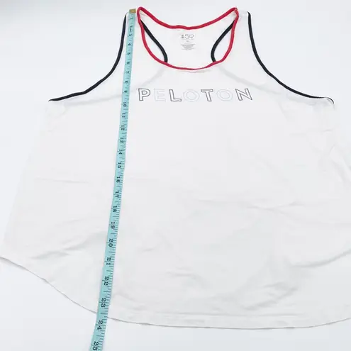 Splits59 Peloton Women's White Ringer Racerback Tank Top Size XL