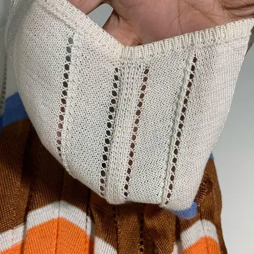 Missoni Multicolor Pointelle Knit, zig zag classic top. 40/4