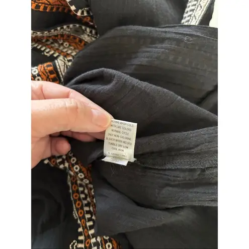 Garnet Hill Size XS Dress Embroidered Boho Lagenlook Gauzy Organic Cotton