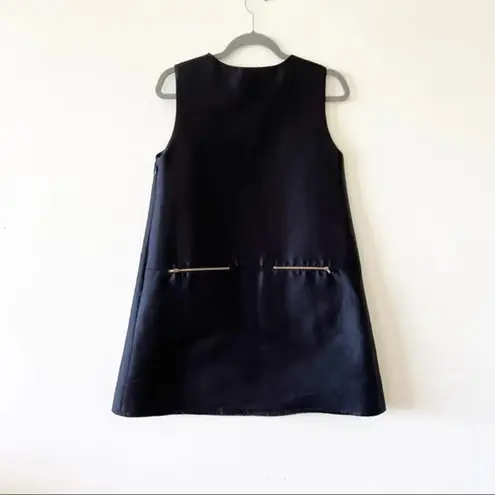 Harvey Faircloth Winter Trapeze Dress Black Silk Blend Size 4 Revolve Zippers