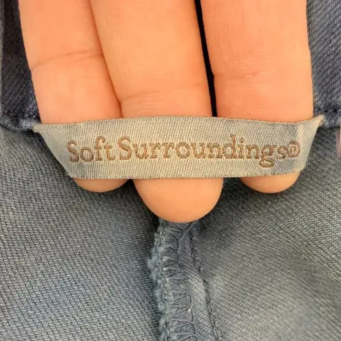 Soft Surroundings Blue Snap Up Ankle Leggings