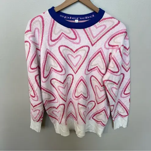 Splendid  Ziggy Heart Sweater Size XS/S Wool Cashmere Blend Crewneck Pullover