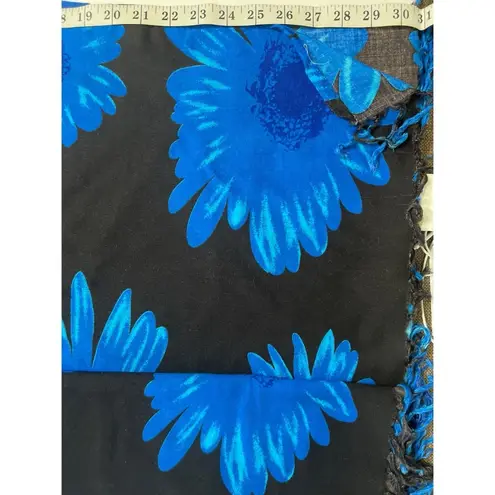 In Gear Ocean Blue Black Floral Fringe Multiway Swim Cover