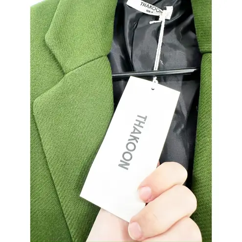 Thakoon Runway Dark Green Single Breasted Wool Long Maxi Coat Size Medium NWT