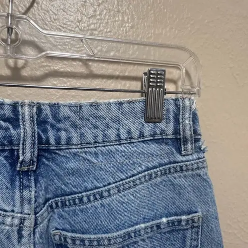 ZARA  sz 2 ripped Knee Jeans High Waist Distressed Denim Light Wash Casual Trendy