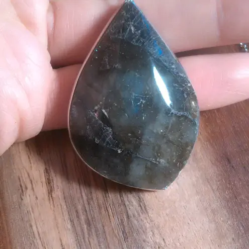 Malagasy Labradorite Stainless Steel Pendant Necklace