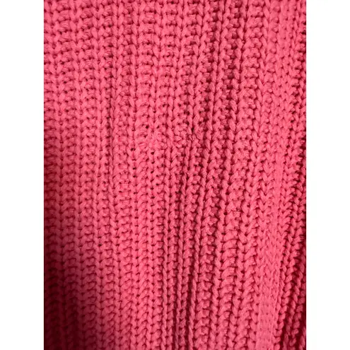 Central Park West Chelsea Pink Red Colorblock Knit Turtleneck Sweater Size XS