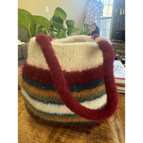 Knit Wool Women's Handbag Tote Bucket Shoulder Bag