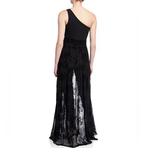 Chiara Boni La Petite One-Shoulder Jumpsuit Floral Tulle Overskirt IT38 US2