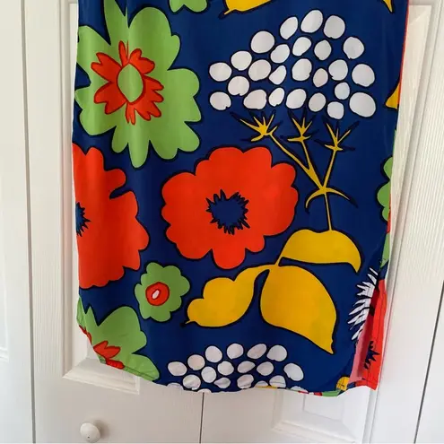 Marimekko for Target Abstract Floral Mini Dress Tunic Swim Beach Cover Sz Small Blue