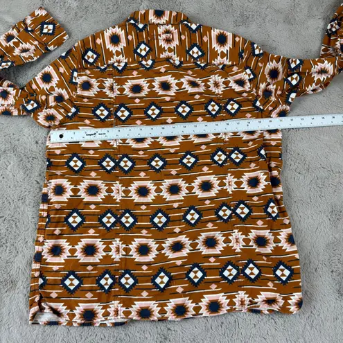 Duluth Trading Co. Aztec Print Button Down Long Sleeve Shirt Western Large