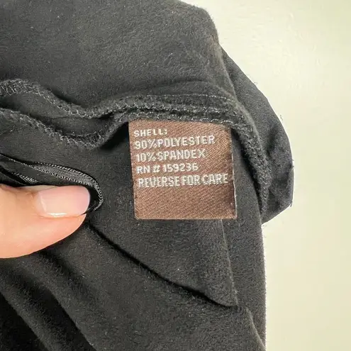 J. McLaughlin “Sonya” Black Skirt Navy Trim Faux Suede Mid Length Women’s Size 8