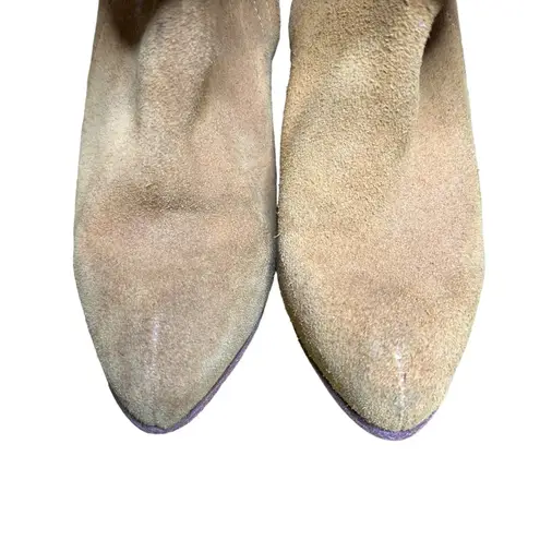 Rachel Comey Colton Ankle Boot Size 6.5 Fold-Over Knit Cuff Tan Suede Sweater