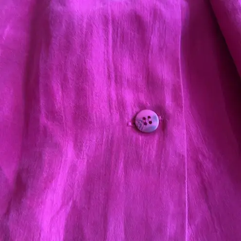 Vintage Silk Button Front Midi Skirt Magenta Pink The Limited size 12 Medium