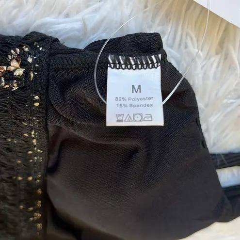 DORADO Women’s Ribbed Tankini and Bikini Set black and gold sequin size Medium thumbnail 2