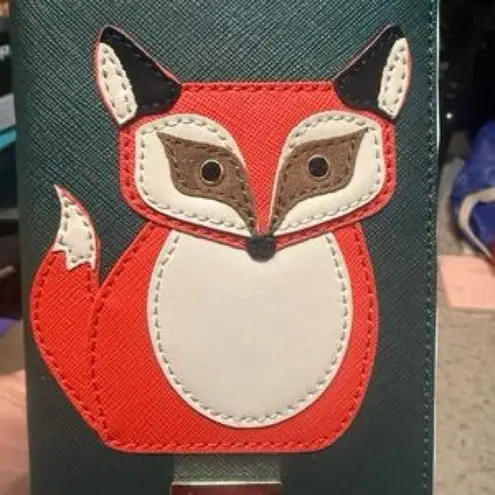 Kate Spade Forest Green Fox Passport Holder Blaze A Trail Leather - Image 3