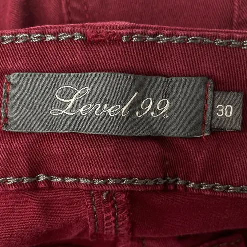 Ruby Level 99 Lily Skinny Straight Leg Jeans Red Size 30