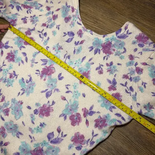 Saltwater Luxe Purple and Blue Vittoria Floral Sweater Medium