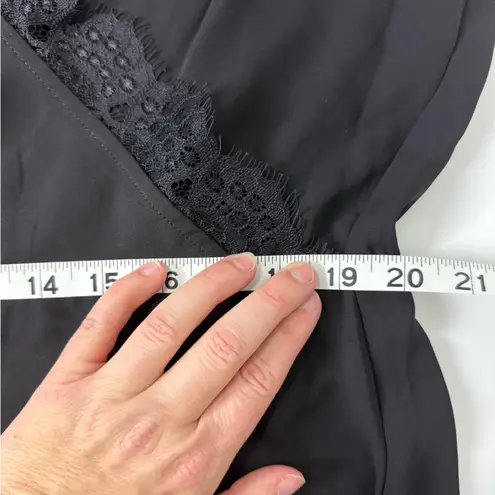 Pleione Black Crossover Lace Accent Peplum Sleeveless Blouse Size 1X