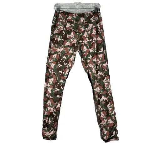 MP Pants Womens Large Brown Green Reversible Leggings Cheetah Camo Casual Gym