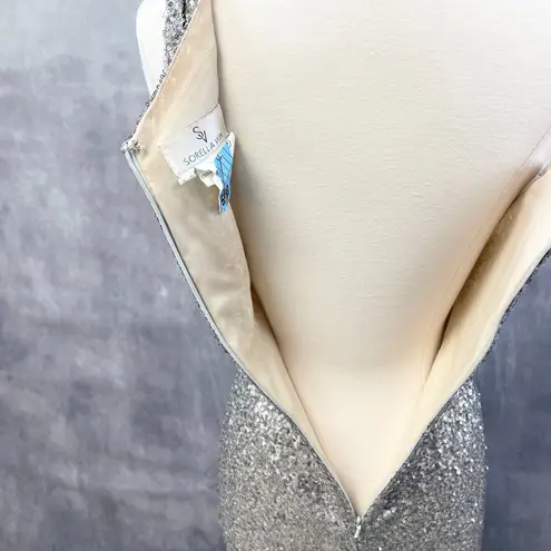 Sorella Vita Sequin Gown Womens 8 Asymmetrical Glam Gala Special Occasion Long